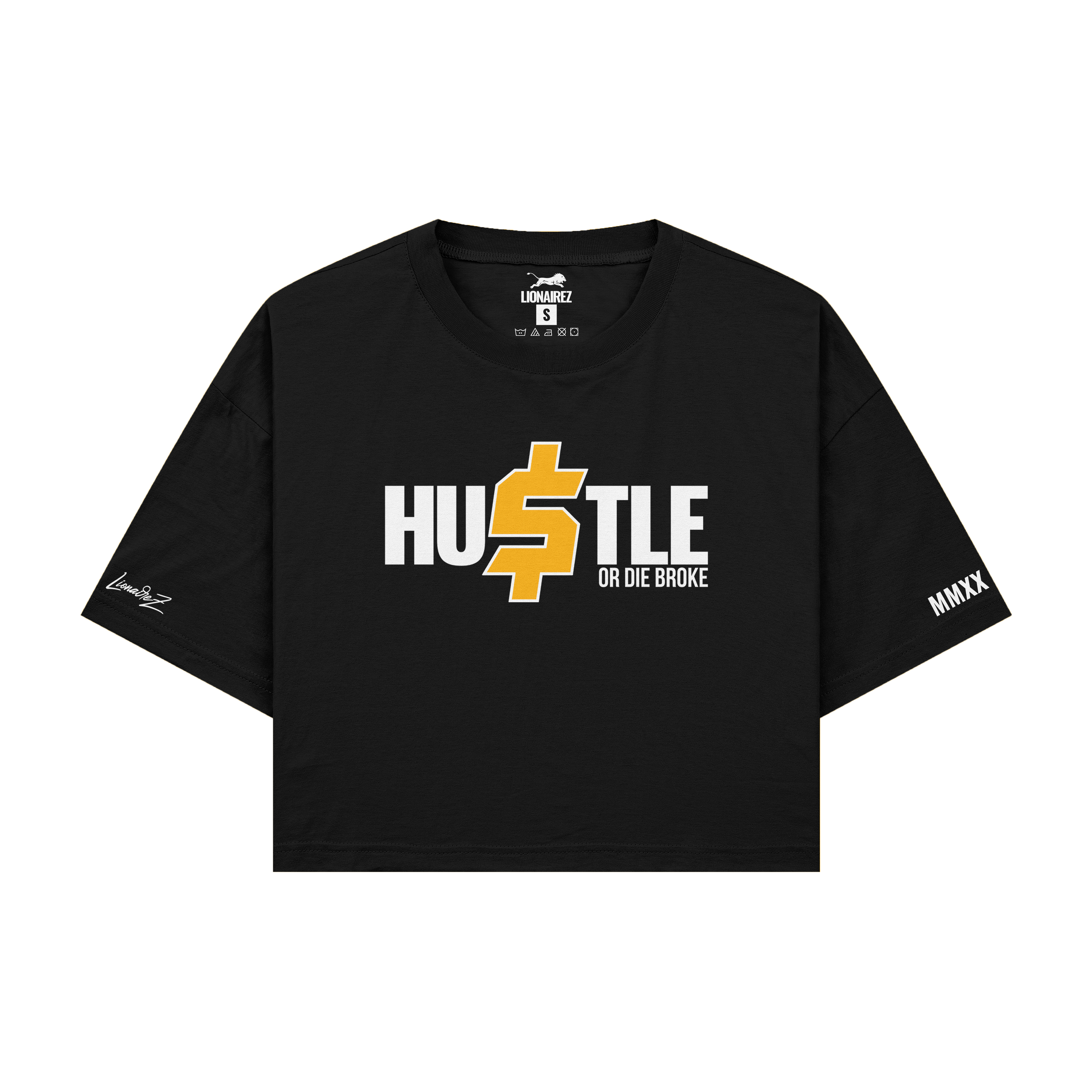 Hustle or Die Broke Crop Top Tee